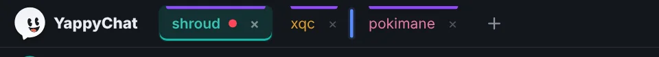 Dragging a tab: a bright line between two tabs shows where it will drop.